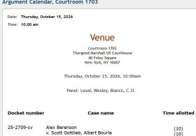 Update: Berenson v. Gottlieb reaches its moment of truth…