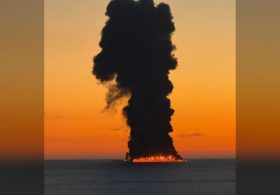 Oil tanker ablaze after sea-drone attack off Russian Black Sea coast