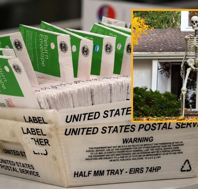 Millions Of 12-Foot-Tall Lawn Skeletons Discovered On Dem Voter Rolls