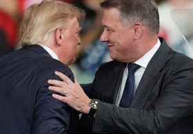 Audi CEO Gernot Döllner appears on stage with Trump at a Republican campaign rally to announce a new car factory in Georgia | Fortune