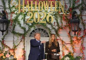 PHOTOS: Trump hosts trick-or-treaters at White House Halloween event
