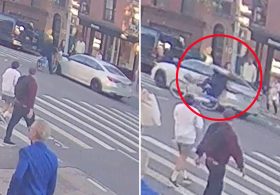 Unmarked NYPD car slams into cyclist after running red light in Brooklyn: video