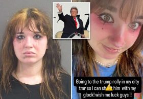 Bozo in clown makeup charged with threatening to shoot Trump at Florida rally