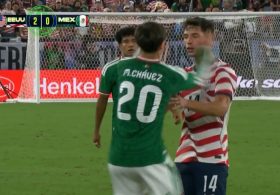 US Soccer Player Takes Possibly Worst Dive Ever Caught on Camera After Mexico Player Barely Taps Him