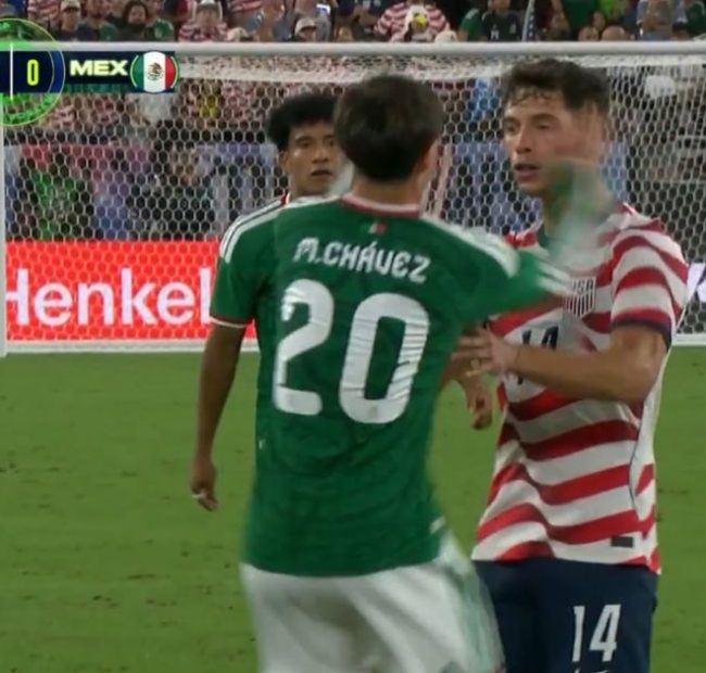 US Soccer Player Takes Possibly Worst Dive Ever Caught on Camera After Mexico Player Barely Taps Him