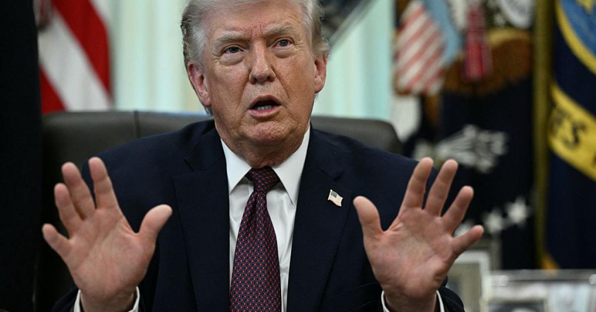 President Trump renews call for New Mexico to change its name to 'New America' GettyImages 2268700425