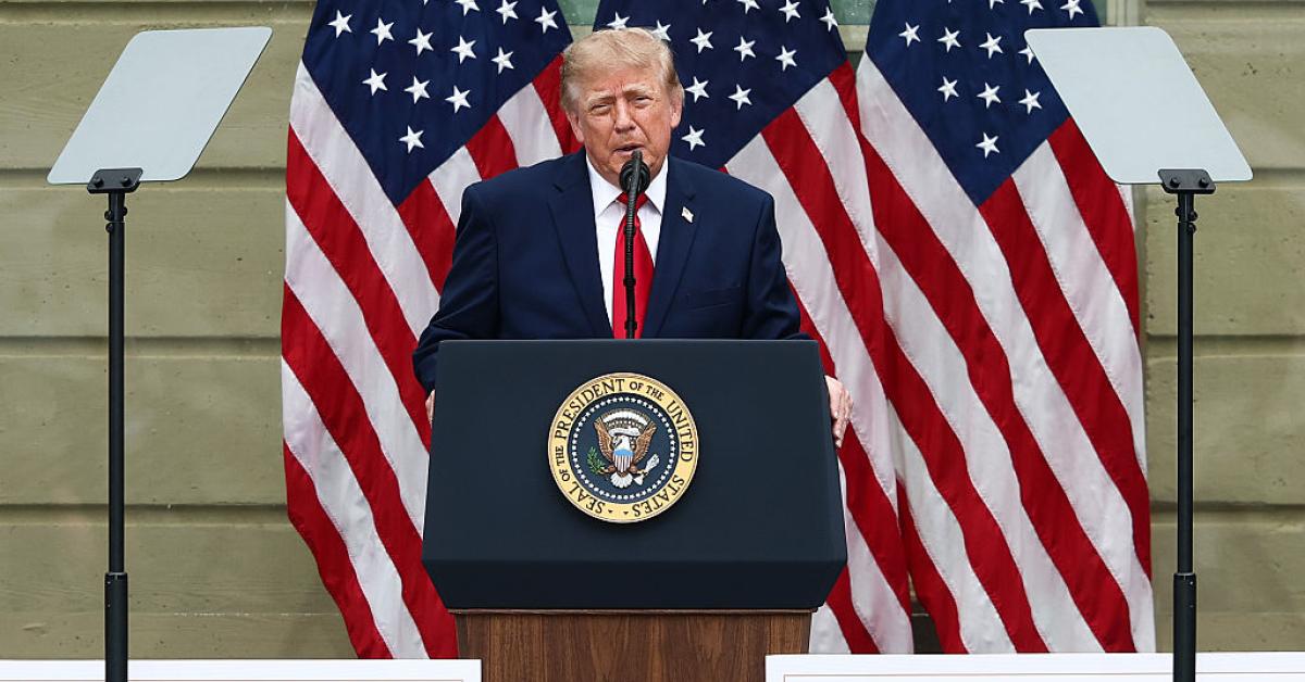 Trump raises ‘paid protester’ claim after same individual protests two of his D.C. projects GettyImages 2294709392