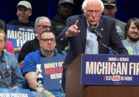 Sanders calls Michigan Senate race a test of Trump, accuses president of using racism to divide voters