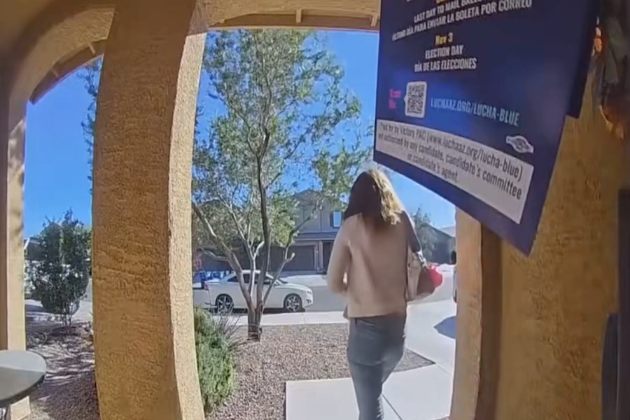 Top Democrat Politician’s Campaigner Steals Resident’s Package While Canvassing Katie Hobbs Volunteer Steals Package