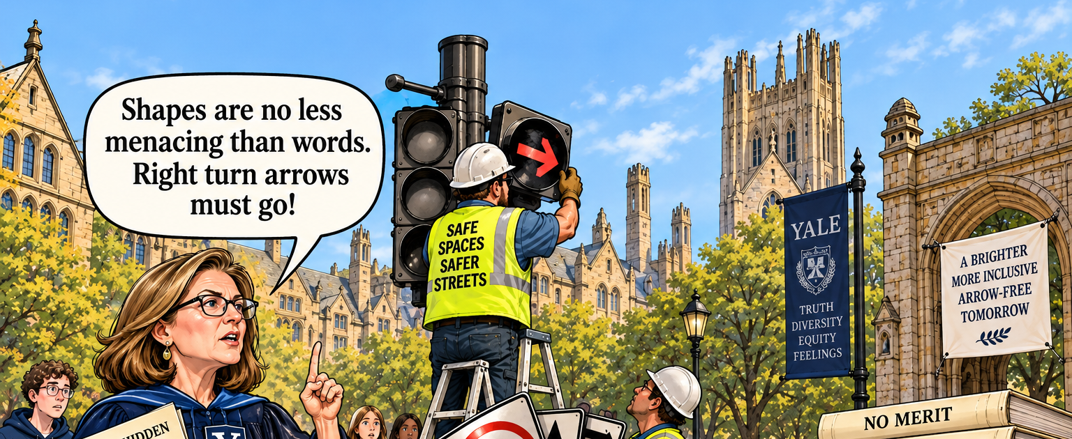 Yale Bans Right Turns: The Latest Campus Safety Crisis Right Turn Arrows 1 e1791641906680