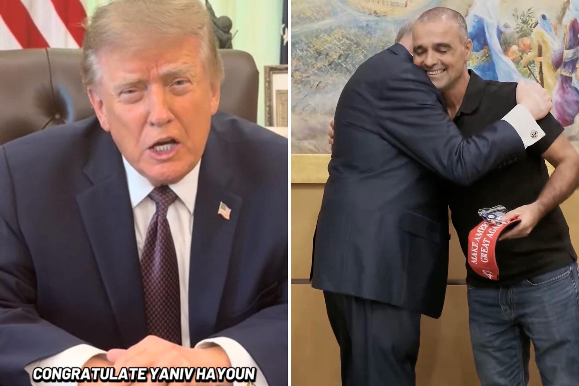 Trump gushes over blue-collar flydubai hero who thwarted hijacking terrorist, says ‘he can be my plumber’ TRUMP YANIV STILL COMP