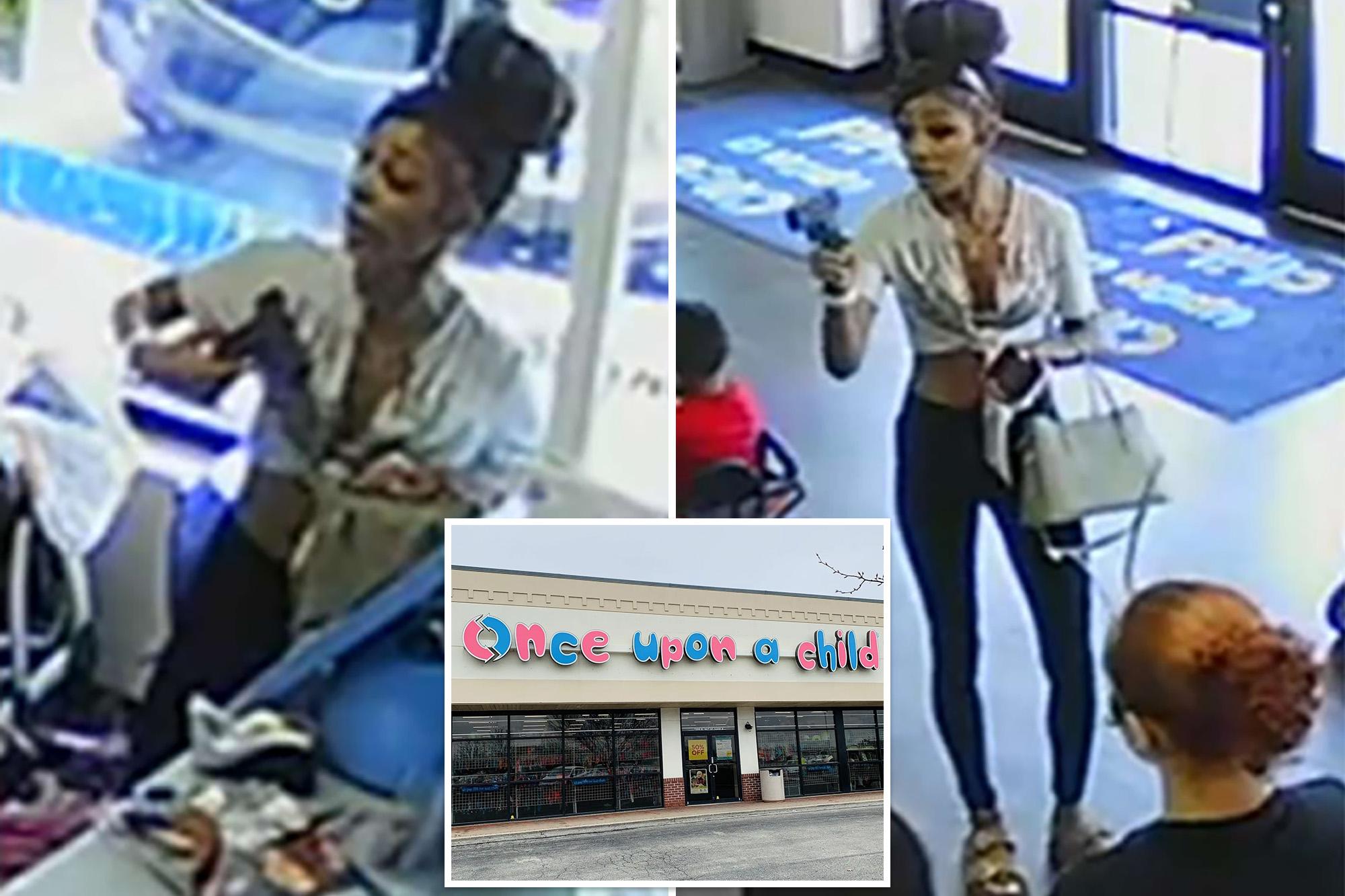 Pistol-packing mom threatens kids store workers after they say her tot can’t play inside: police Toy Store Holdup