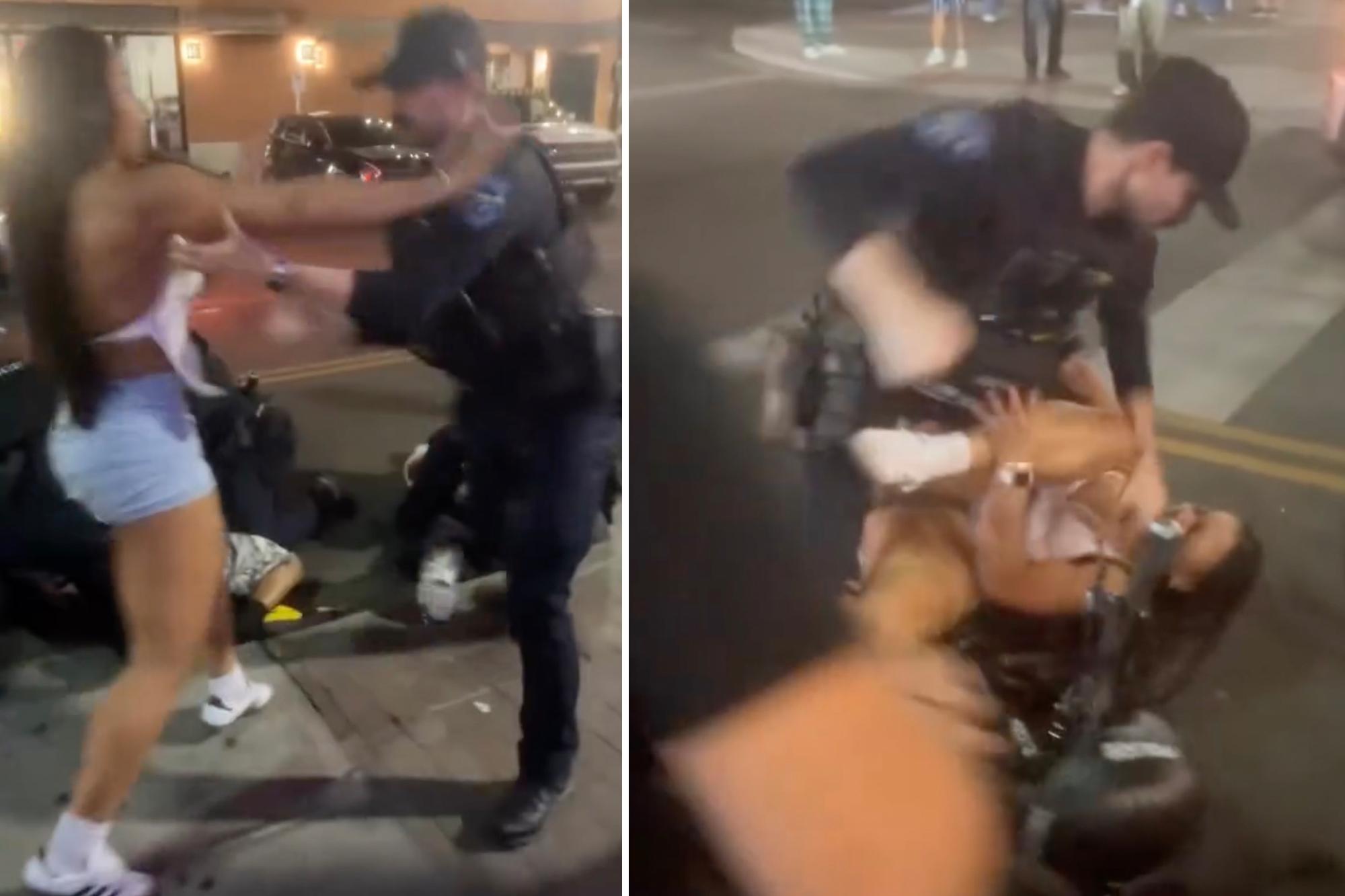 Viral video captures Arizona State University cheerleader being shoved to ground, pummeled by cops Untitled 1 7