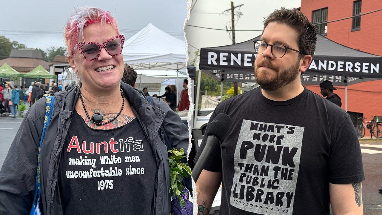 Liberal hot spot residents can’t agree on what socialism means as far-left movements gains steam a shirt punk shirt split