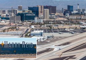 Jet skids off runway after botched takeoff at Las Vegas airport