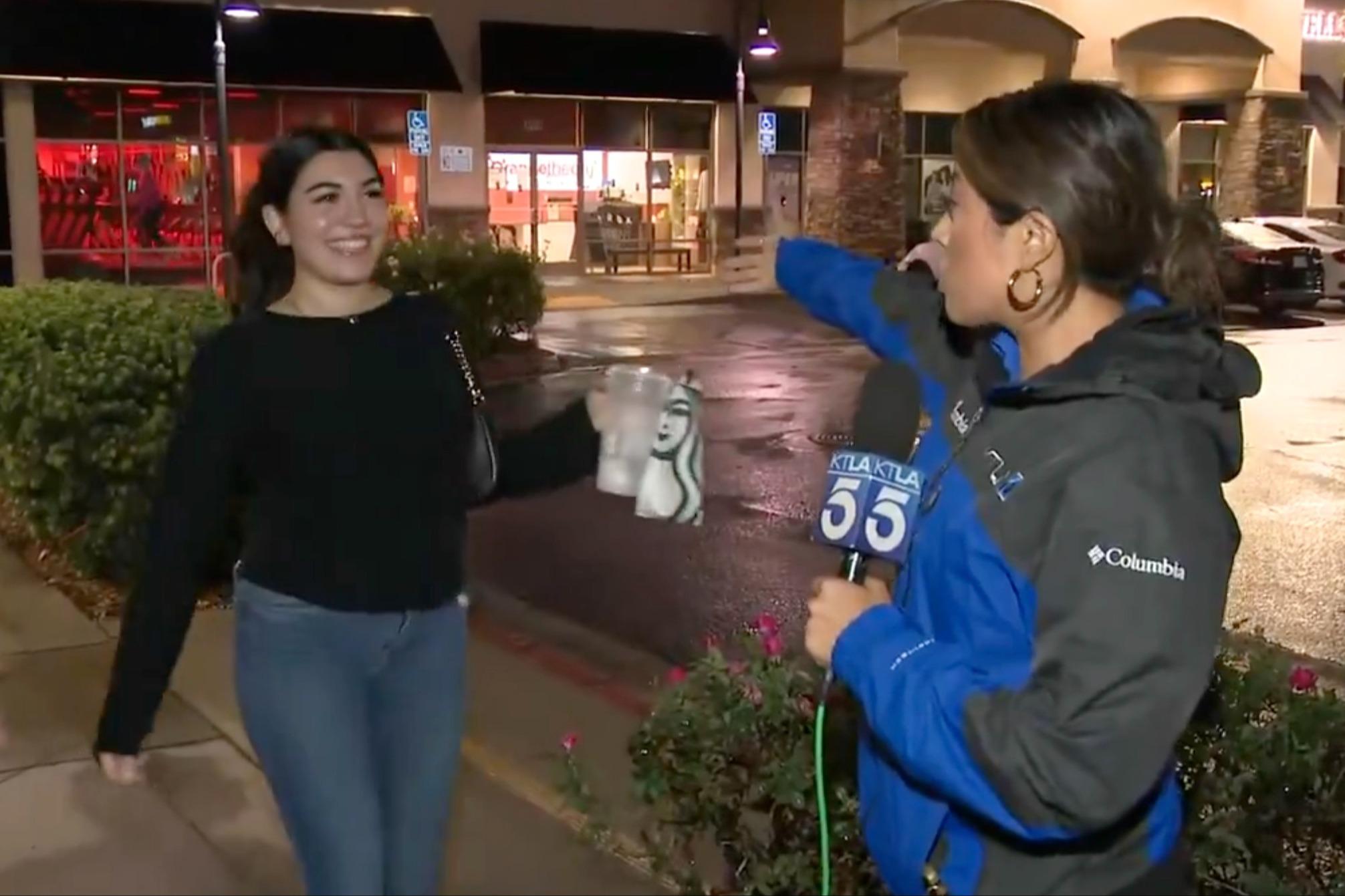 Reporter gets heartwarming surprise as familiar face pops up during live broadcast crop 41480647