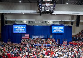 ‘We Love Him Because He Loves Us’: Crowds Pack Trump Rally in Michigan