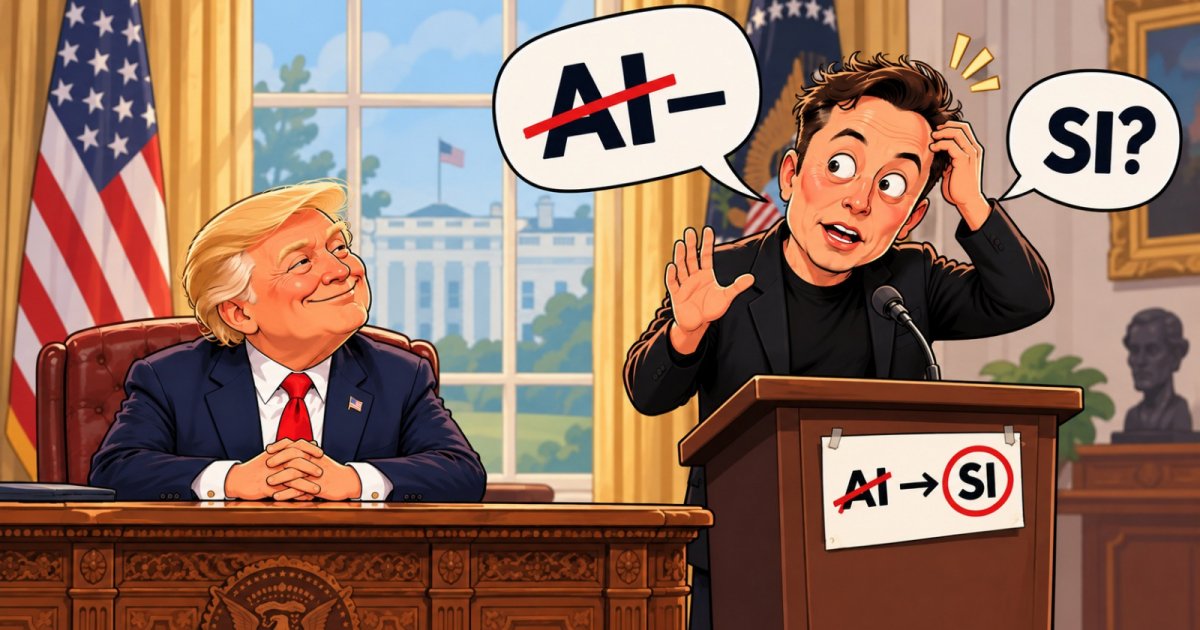 Elon Musk Says 'AI,' Then Catches Himself After Trump's New 'SI' Order elon musk trump