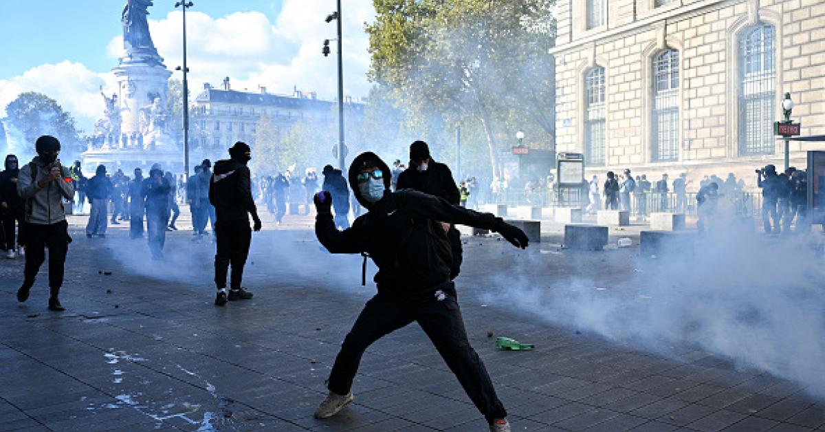 Protestors in French cities clash with police, break windows, block roads gettyimages 2300096278 594x594 1