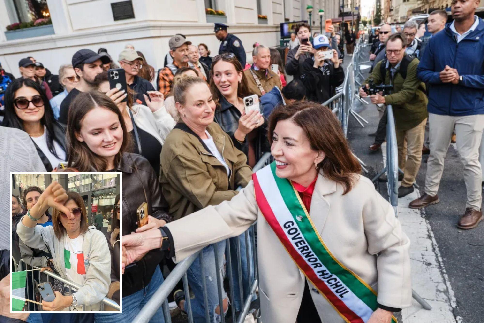 Gov. Kathy Hochul booed while marching in NYC’s Columbus Day parade: ‘You’re a disgrace’ hochul booed at nyc columbus day parade