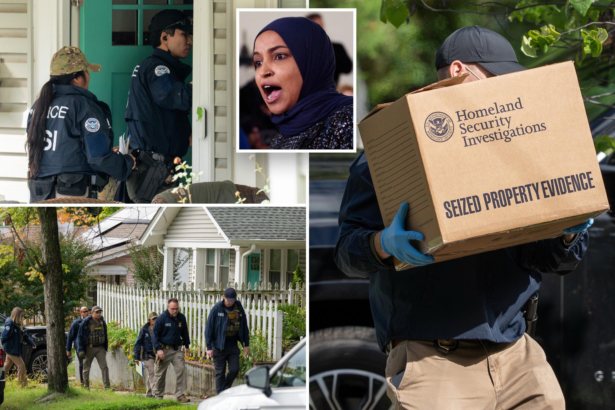 Ilhan Omar’s cellphone, passport among items taken in home raid as feds try to build case to deport her ilhan omar home raid comp