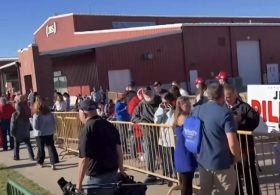 Supporters Line Up Hours in Advance to See President Trump in Nebraska