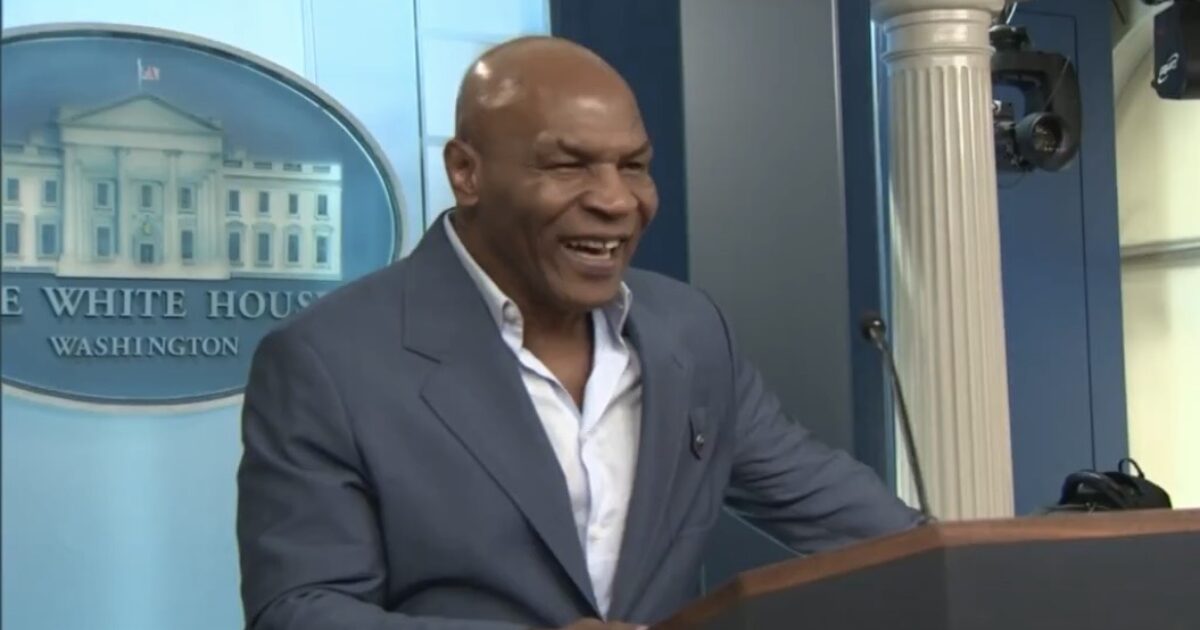 Mike Tyson Speaks to Reporters in the White House Briefing Room Before Going to New York Rally with Trump, Says He Thinks “Trump is Going to Win” Midterms img 8552 1200x630 1