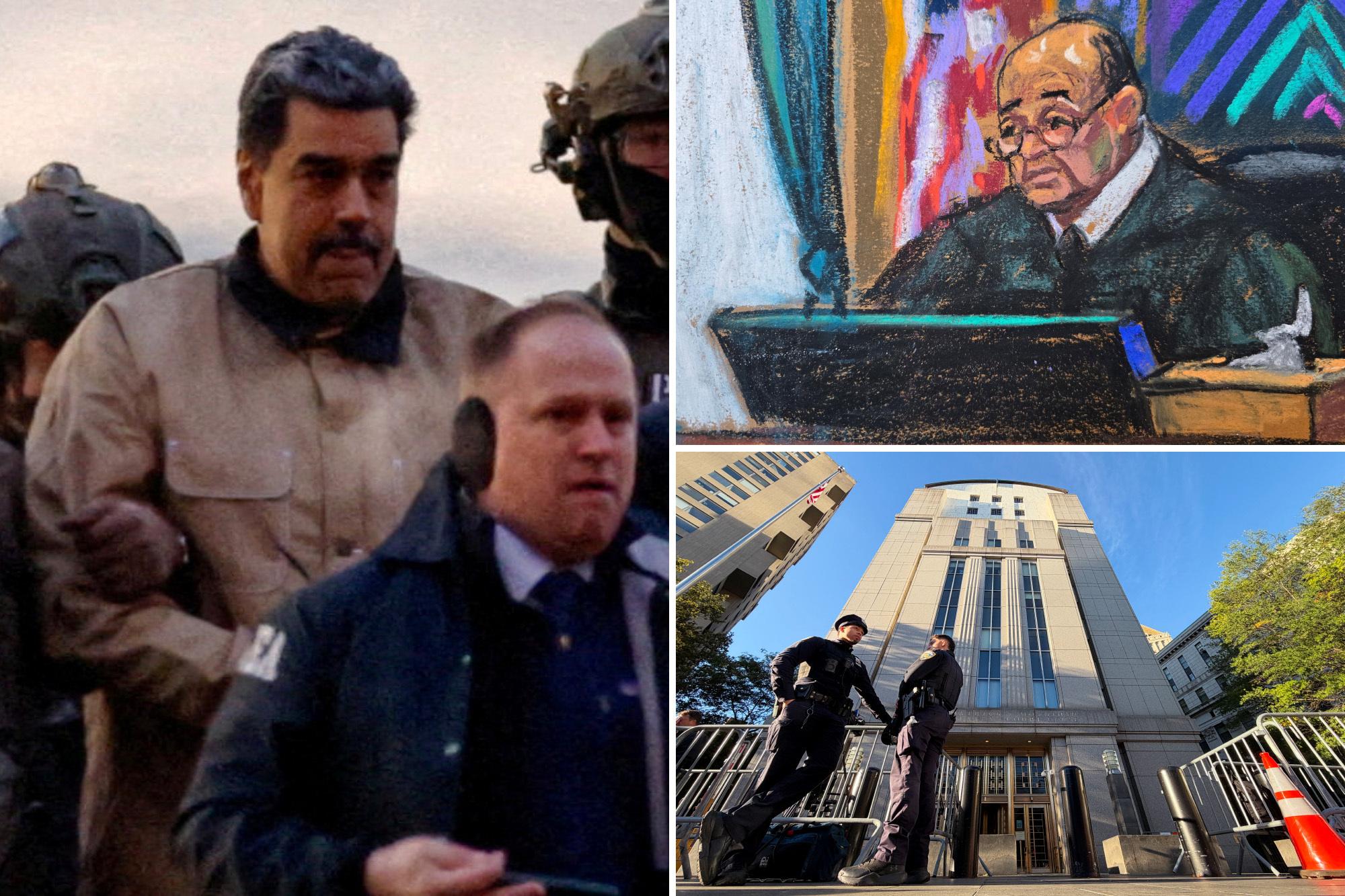 Judge cuts off ex-Venezuela dictator Nicolás Maduro’s rambling NYC court speech rejecting new torture rap maduro court judge comp