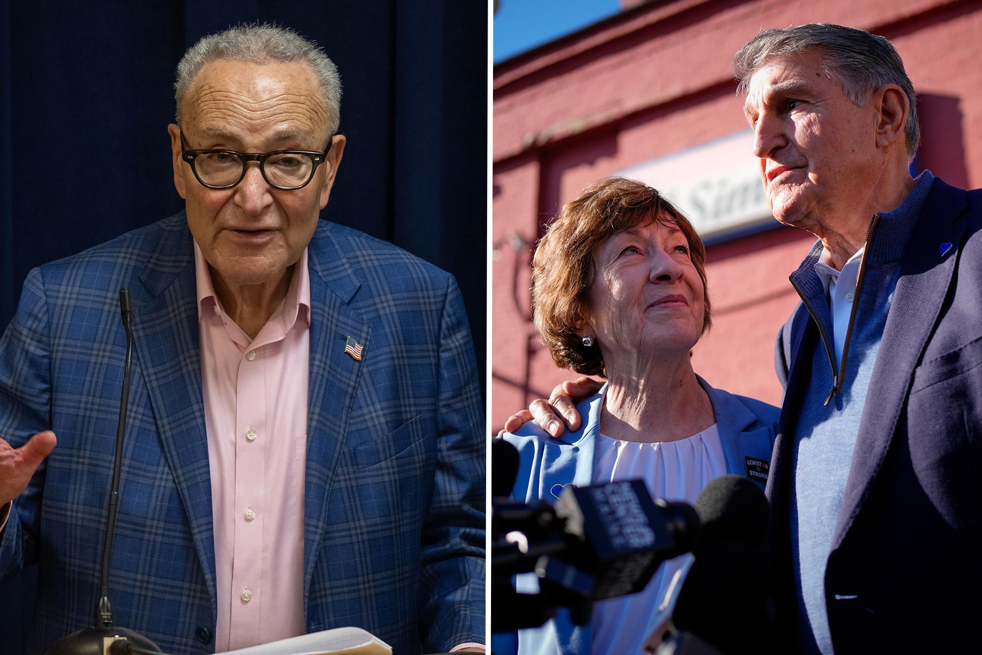 Manchin rips Schumer for working against ‘dear friend’ Susan Collins: ‘he’s crazy’ manchin schumer comp