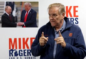 GOP Sen candidate Mike Rogers breaks with Trump over Russia sanctions — as retiring lawmakers lash president