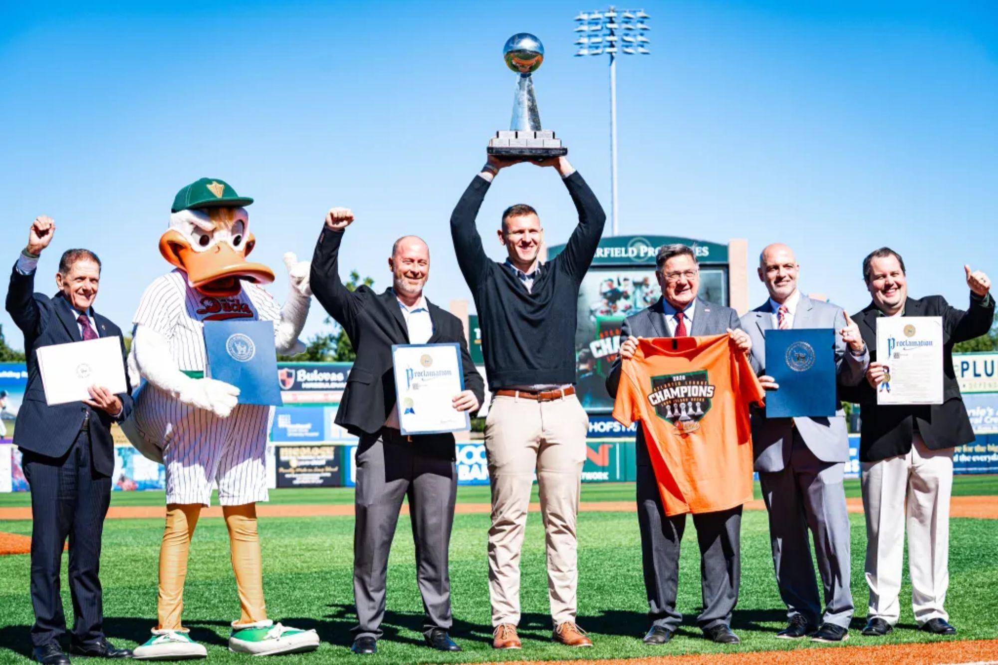 Carle Place star thriving in new role while Ducks get honored for Atlantic League title newspress collage p5h6i2q42 1791511654524