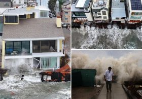 Harrowing scenes as California coast battered by gargantuan waves, residents ordered to leave