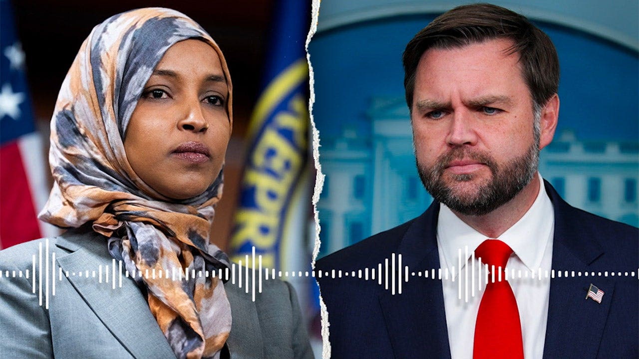 Omar raid draws ominous warning from Vance as he blasts progressive rep's 'rage' toward America omar vance audio wave split