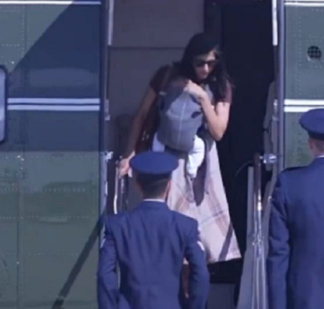 Scary Moment as Usha Vance and Infant Nearly Fall from Helicopter Stairs as Servicemen Refuse to Move