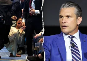 Foul-mouthed anti-war protesters repeatedly derail Hegseth’s remarks at Army event in DC