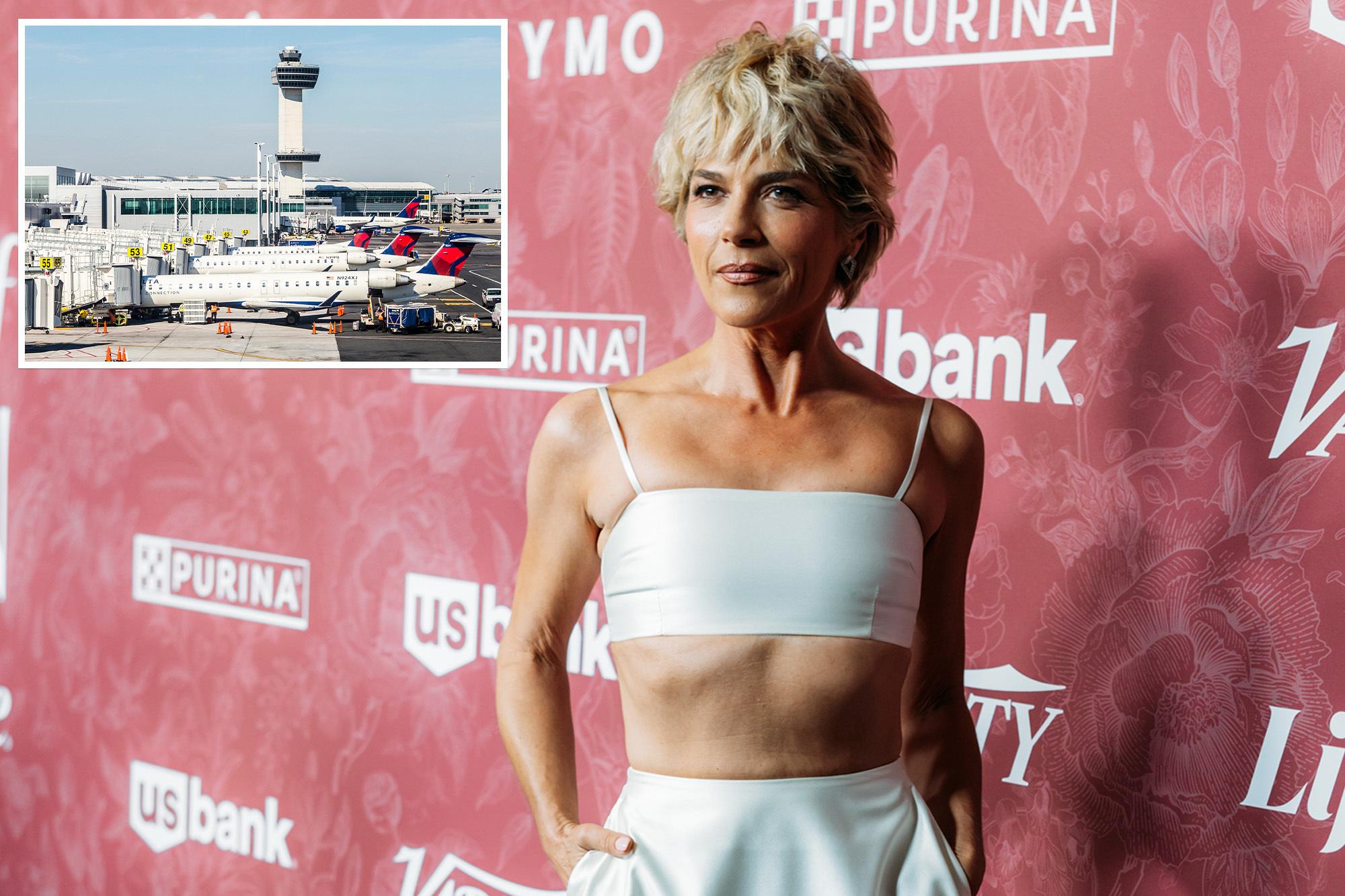 Selma Blair arrested for allegedly slugging flight attendant, biting another on NYC-bound flight; FBI investigating selma blair plane comp
