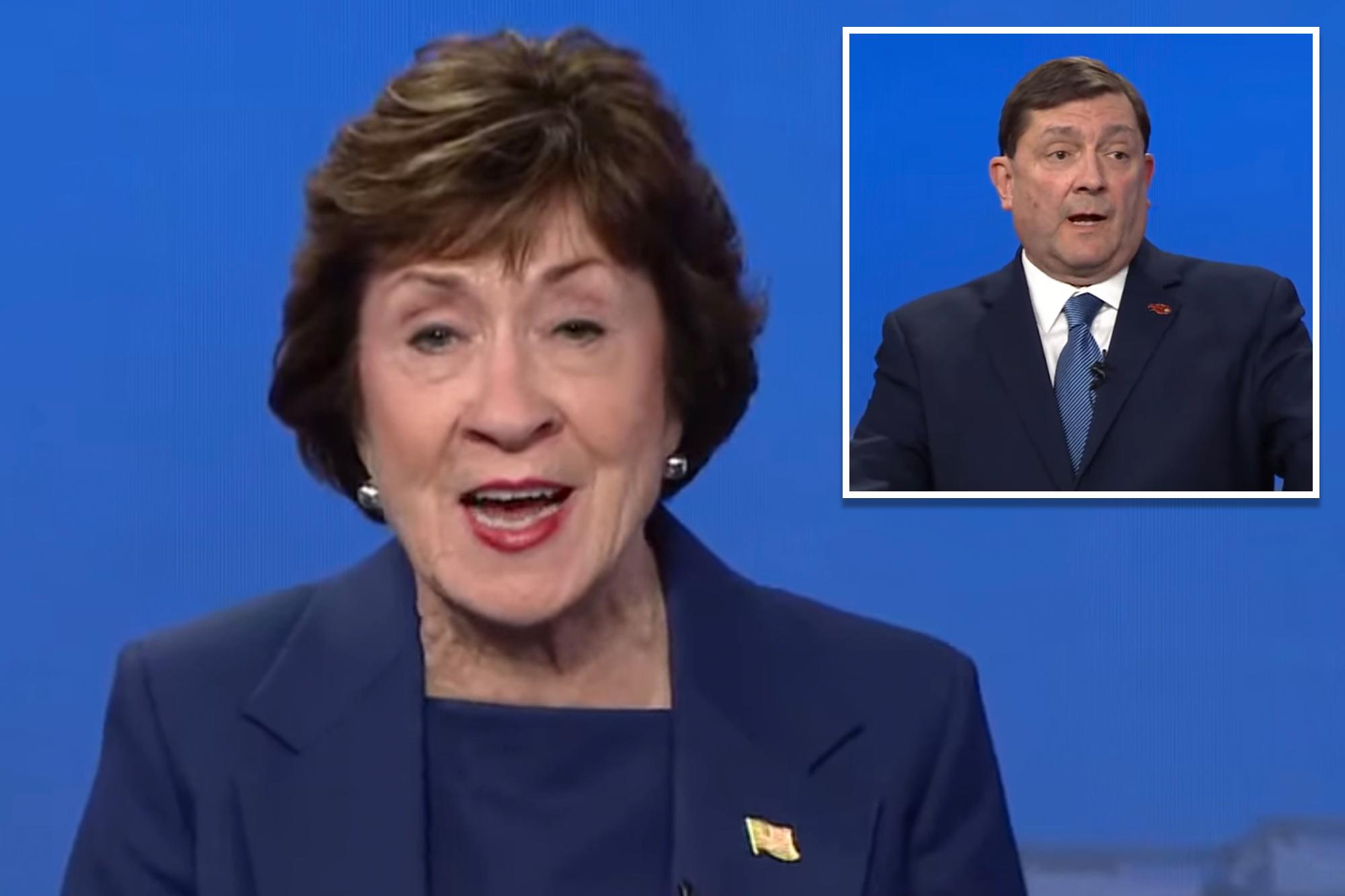 Outraged Susan Collins demands apology after rival Troy Jackson accuses her of ‘making money’ off Iran war during Maine Senate debate susan collins demands apology troy 144304847