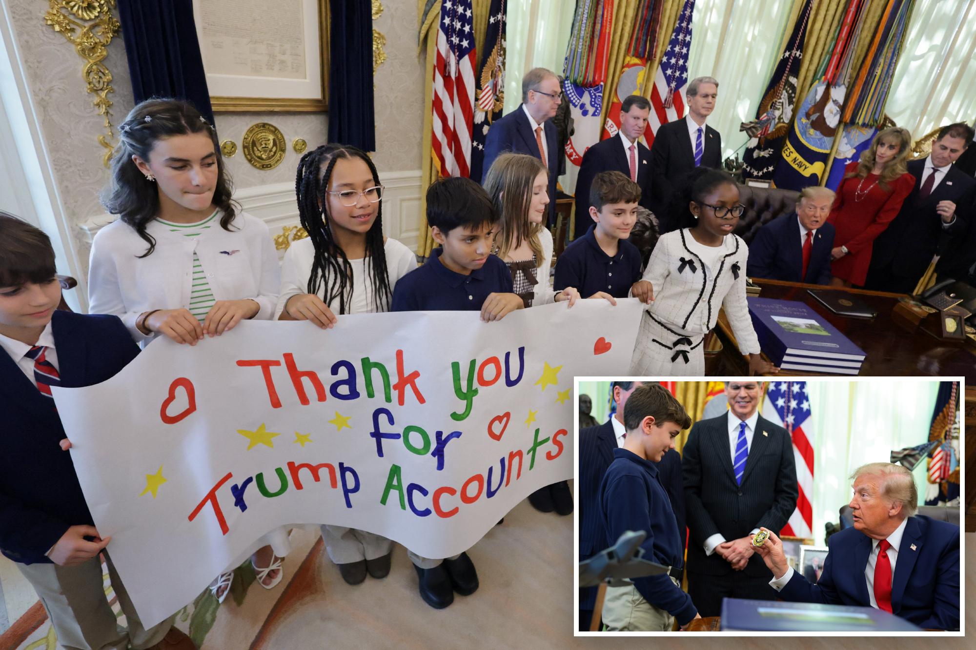 Trump celebrates all kids under 18 having a Trump Account — but parents must claim it for financial benefits trump accounts comp
