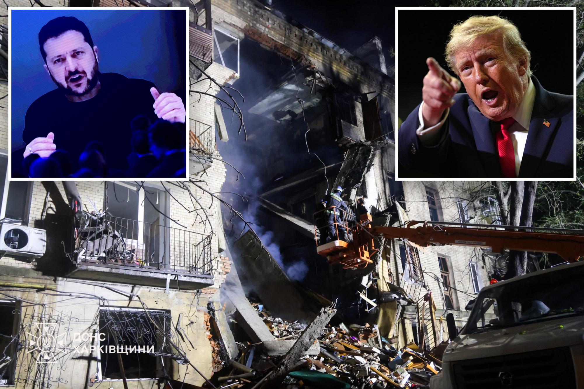 Ukraine got no warning about latest Russian strikes on Kyiv, Zelensky says after latest Trump critique ukraine kyiv russia zelensky trump comp