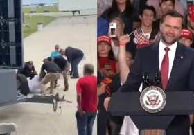 Florida Police Throw Leftist Heckler to the Ground During Vance Speech – Vance Trolls “Democrat Plant” as Crowd Chants USA