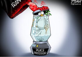 Best political cartoons: Peace processor