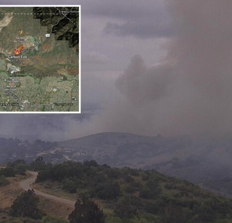 Wind fuels brush fire in OC, closing roads and forcing evacuation warnings