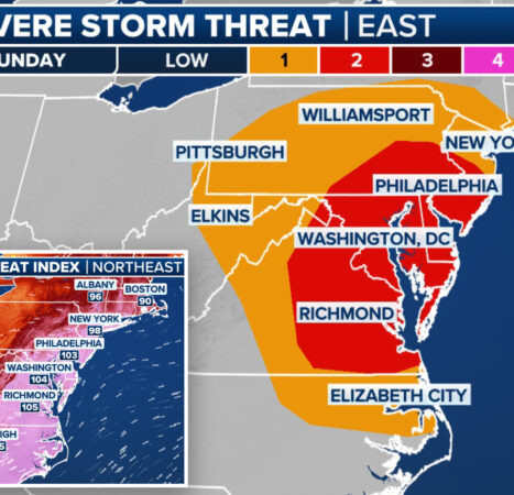 Powerful storms threaten 70M in Northeast, Mid-Atlantic — with heat indexes hitting triple digits