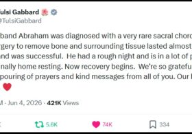 DNI Tulsi Gabbard Gives Update Following Surgery for Husband Abraham Williams