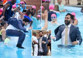 Zohran Mamdani jumps into NYC pool to kick off summer tradition — while violating dress code rules