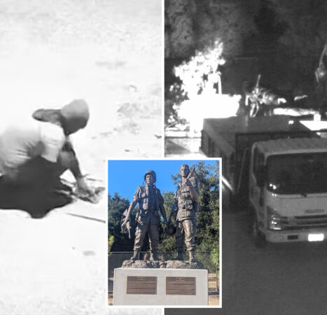Fury as massive ‘Thank You, America’ statue and US flags ripped from California monument