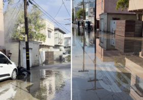 Shocking scene in Venice Canals as  water pipe rupture floods neighborhood