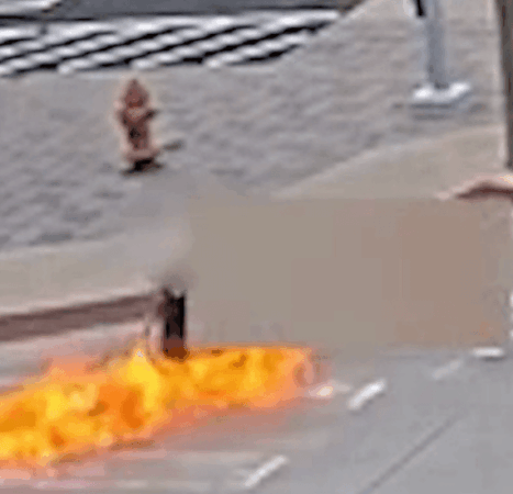Video: Thug throws Molotov cocktail at man in wheelchair, setting him on fire — right in front of police headquarters