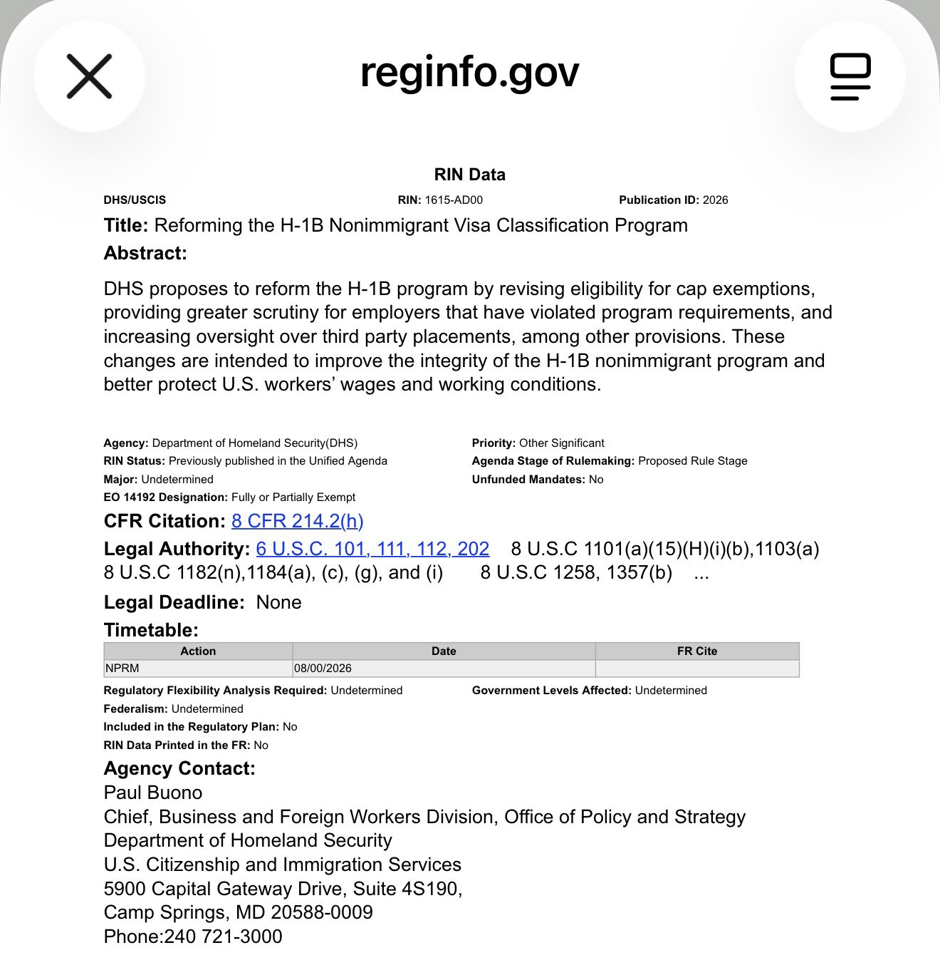 Another H-1B rule just quietly reached the White House… HQkvJJ bUAARaDy