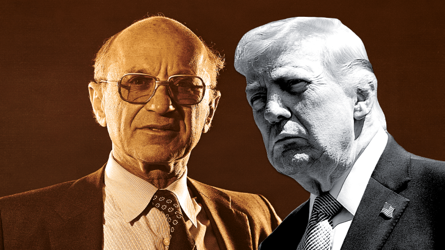 Republicans have sacrificed Milton Friedman’s free market on the altar of Trump riedman Trump 082626 Illo CJ GN AP Eddie Adams